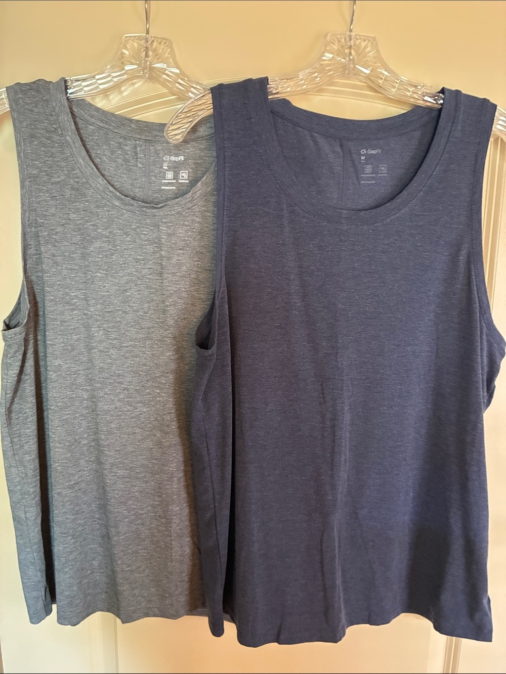 GAP Women's Tank Tops in Gray and Navy-2 pack